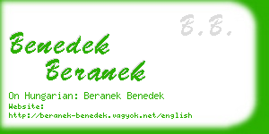 benedek beranek business card